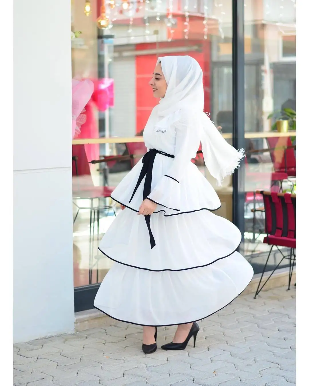 WEPBEL женское мусульманское платье abaya арабское с оборками модное повседневное