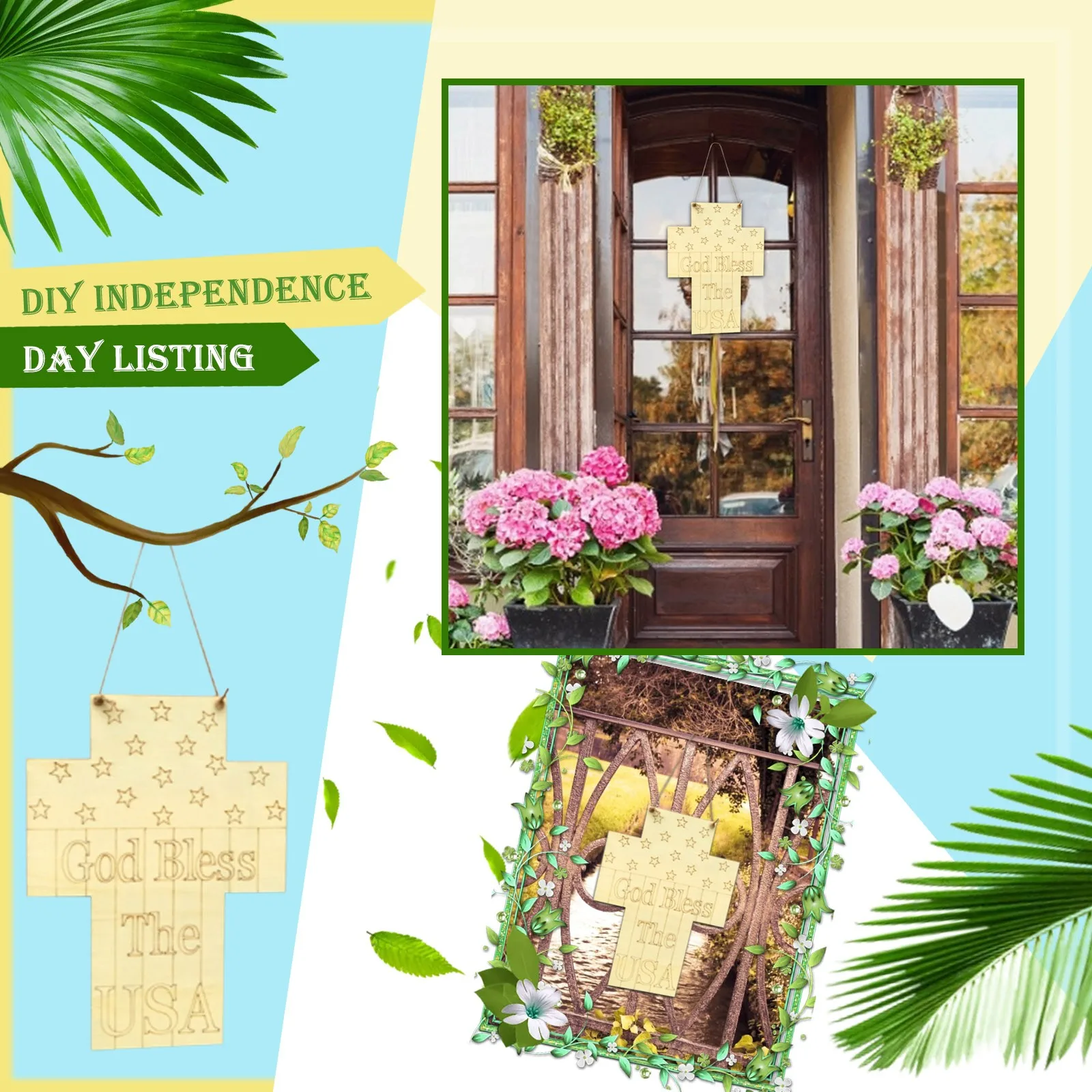 Деревянные украшения День независимости в США деревянные поделки домашнее