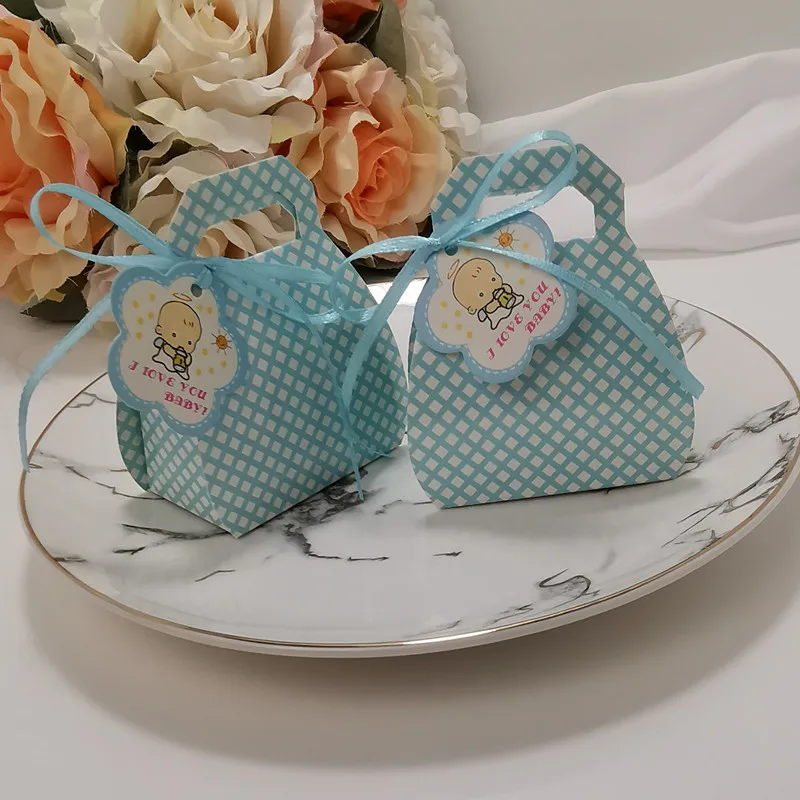 50 шт./лот Подарочная коробка для конфет детского душа Сумочка мальчиков и девочек
