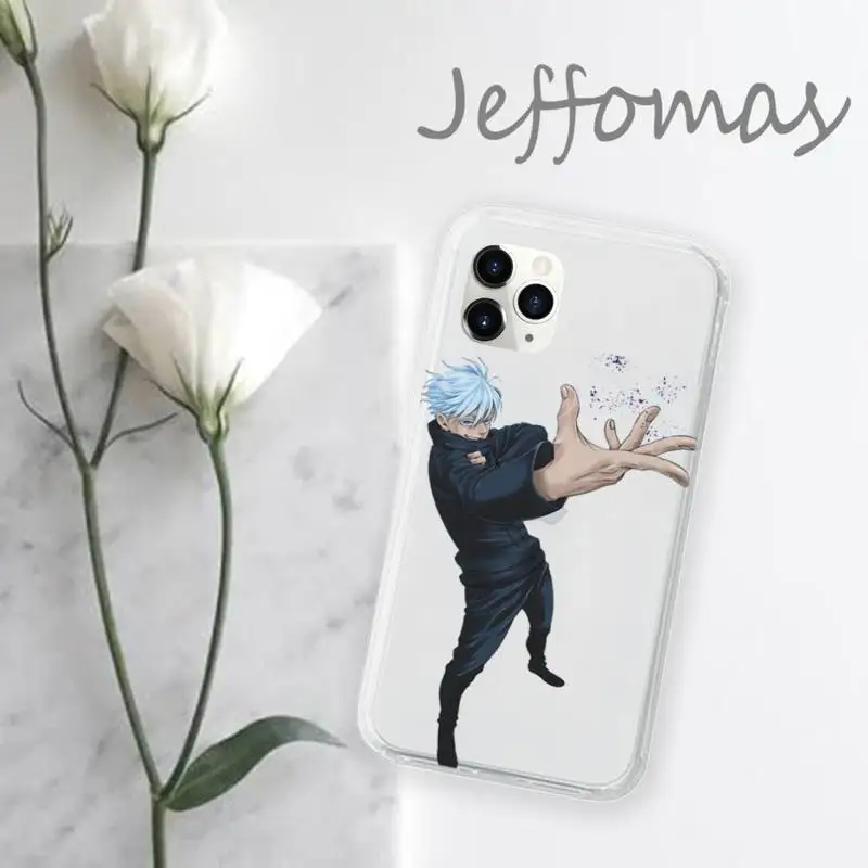 

Jujutsu Kaisen Anime Gojo Satoru Phone Case Transparent for iPhone 11 12 mini pro XS MAX 8 7 6 6S Plus X 5S SE 2020 XR