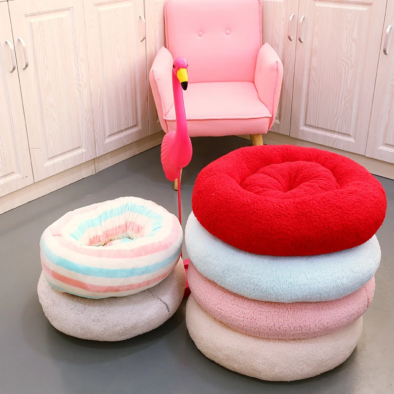 Круглая кровать для собак Jormel моющаяся длинная плюшевая и кошек очень мягкие