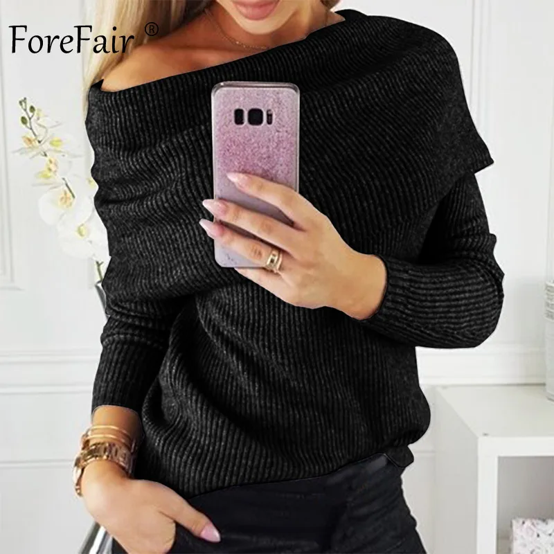 Forefair, вязаный свитер с воротником, зима, белый, черный, хаки, тонкая водолазка, трикотаж, Осенний Женский пуловер