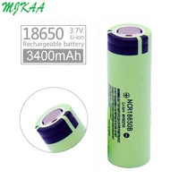 2020 mjkaa 100 new original ncr 18650 3 7 v 3400 mah ncr18650b lithium rechargeable battery for flashlight batteries
