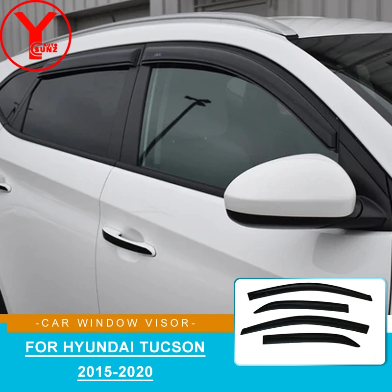 Deflettori per finestrini laterali protezione antivento protezione antipioggia per Hyundai Tucson 2015 2016 2017 2018 2019 2020 YCSUNZ decorazione esterna