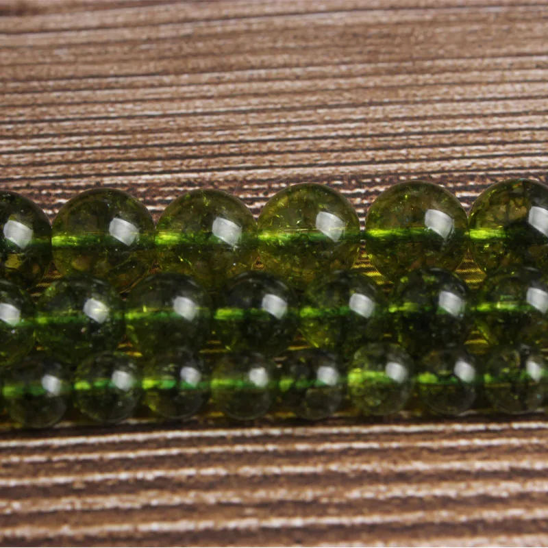 Lan Li fashion natural Jewelry green Olive Quartz stones loose beads DIY woman bracelet necklace ear stud and accessories