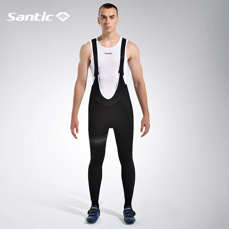 

Santic Autumn Winter Cycling Pants Men Windproof Warm Riding Long Pants 4D Sponge Cushion Bike Clothing MTB Pants Asian Size