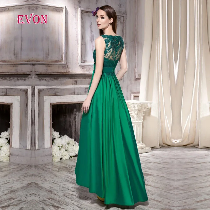 Зеленое Длинное платье для выпускного вечера 2020 элегантное вечернее с v-образным