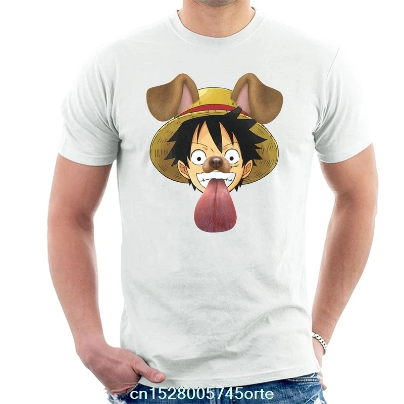 Слитная Футболка с принтом обезьяны D Luffy Dog Snapchat фильтр Мужская футболка 100%
