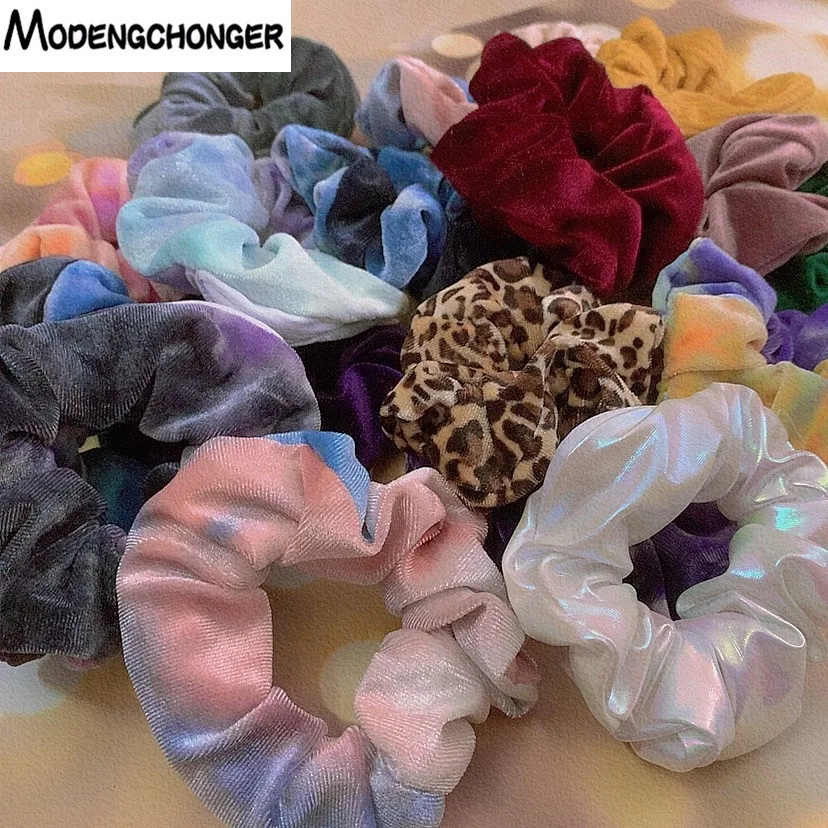 

6PC/Set Fashion Zipper Velvet Scrunchie Women Girls Elastic Hair Rubber Bands Hair Accessories Tie Hair Rope Headwear Headdress