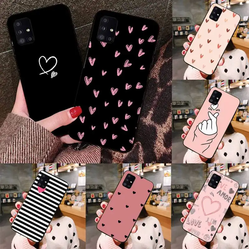 

Lovebay Silicone Love Heart Phone Case black For Samsung galaxy S 21 10 8 A 51 71 50 21s 70 40 20 20e note 10 plus Ultra 5g fe