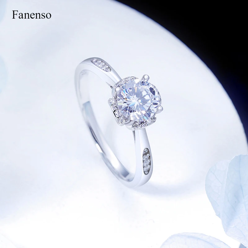 

Luxury Women S925 Sterling Silver Rings 1 Carat Famale Wife Wedding Party Diamond Jewelry Ring Proposal Paired For Couples Gift