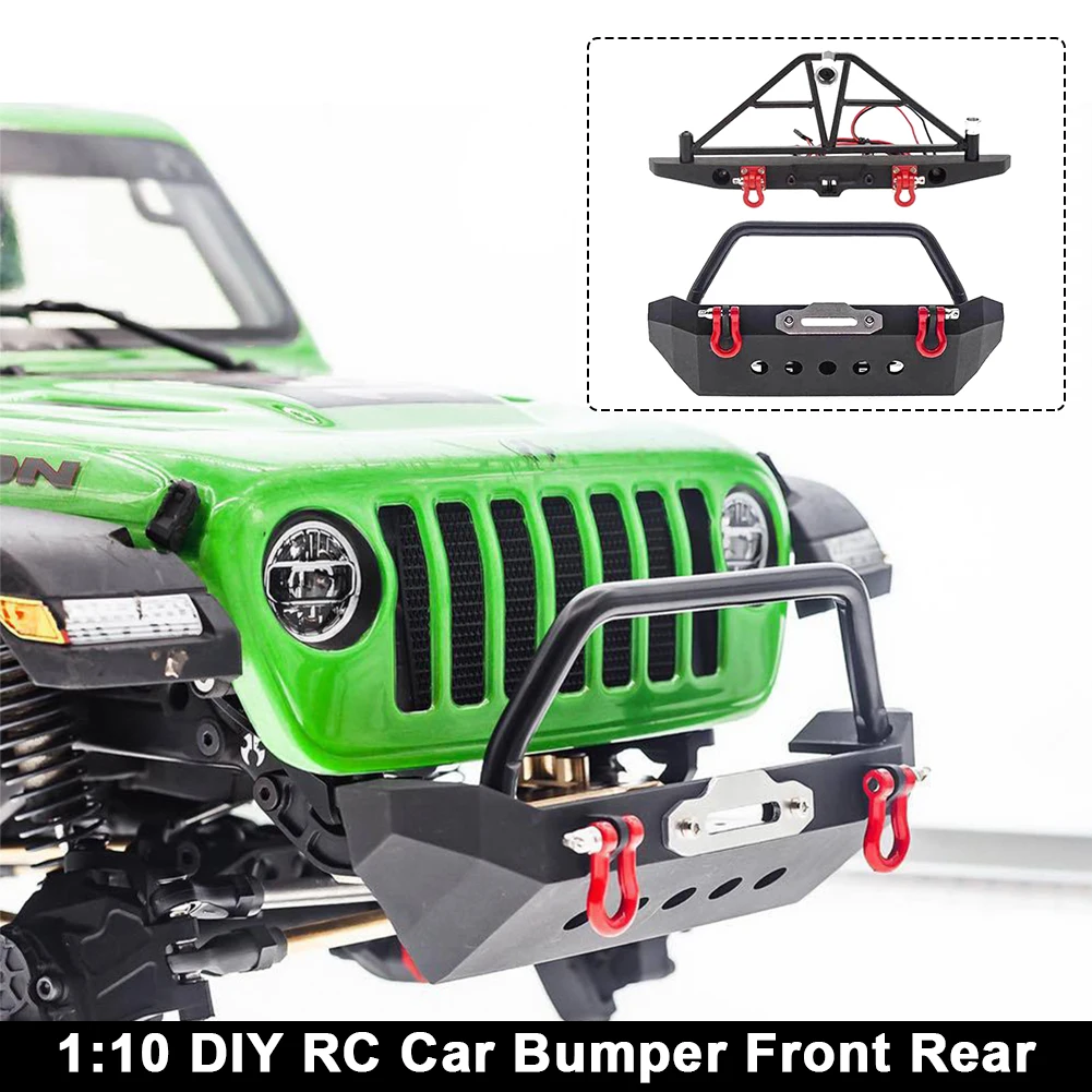 

Upgrade DIY Spare 1:10 Crawler RC Car Bumper Aluminum Alloy Front Rear Easy Install Durable Black Anti Collision For SCX10 90046