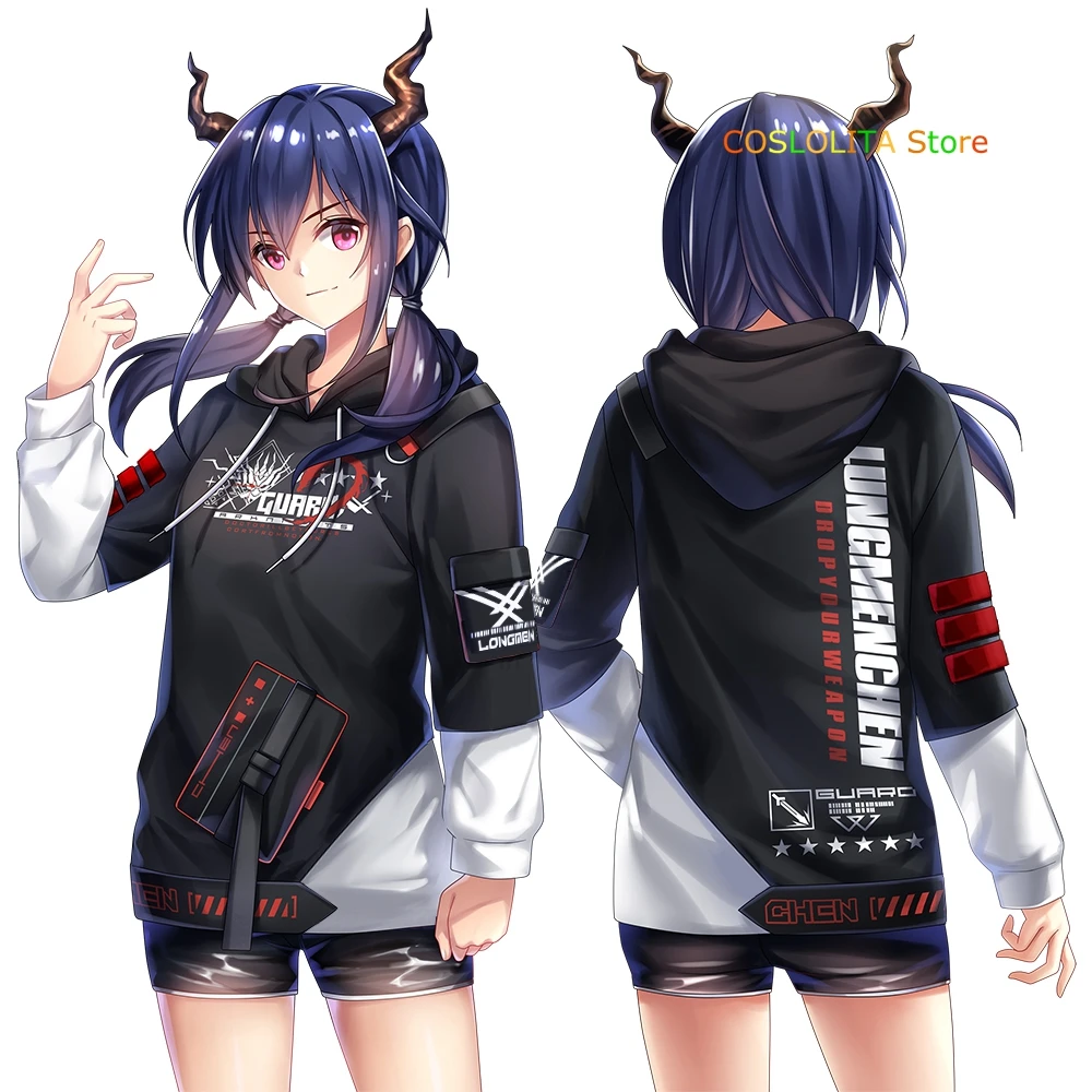 

Anime Game Arknights Chen Loose Hoodie Sweatshirt Coat Cosplay Men Women Student Spring Autumn Unisex Casual pullover Tops Pants