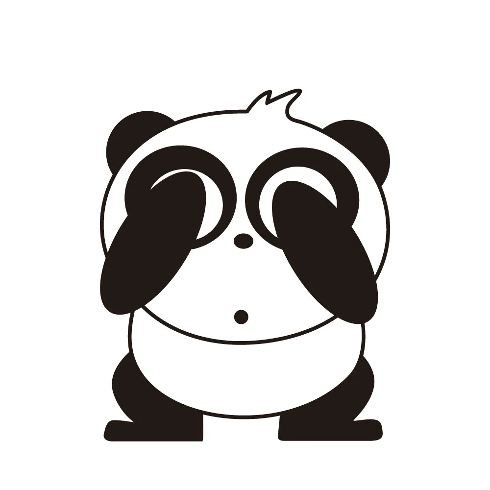 

Interesting Cartoon Graffiti Shy Panda Car Sticker Funny Windshield Bumper Window Cover Scratches Waterproof Decal KK12*14cm