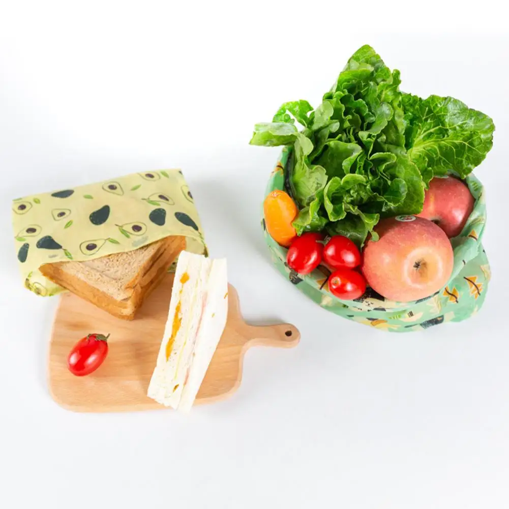 Reusable Beewax Food Wrap Plastic Free for Storage Eco Friendly Sustainable Bowl Cover Zero Waste Biodegradable Wrappers | Дом и сад