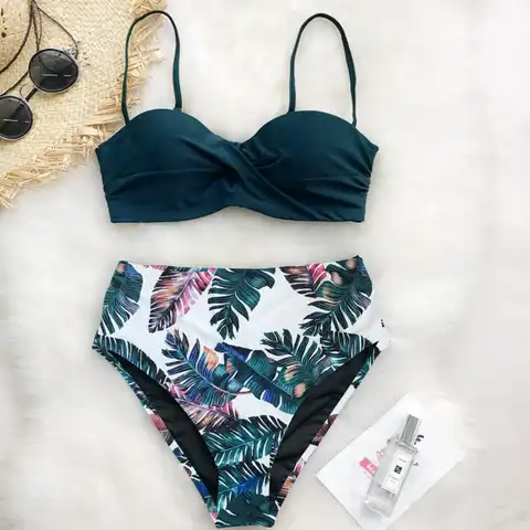 Women Bikinis 2023 New High Waist Floral Swimsuit Camisole Beach Bathing Suit Swimwear Sexy Push Up Summer Biquini