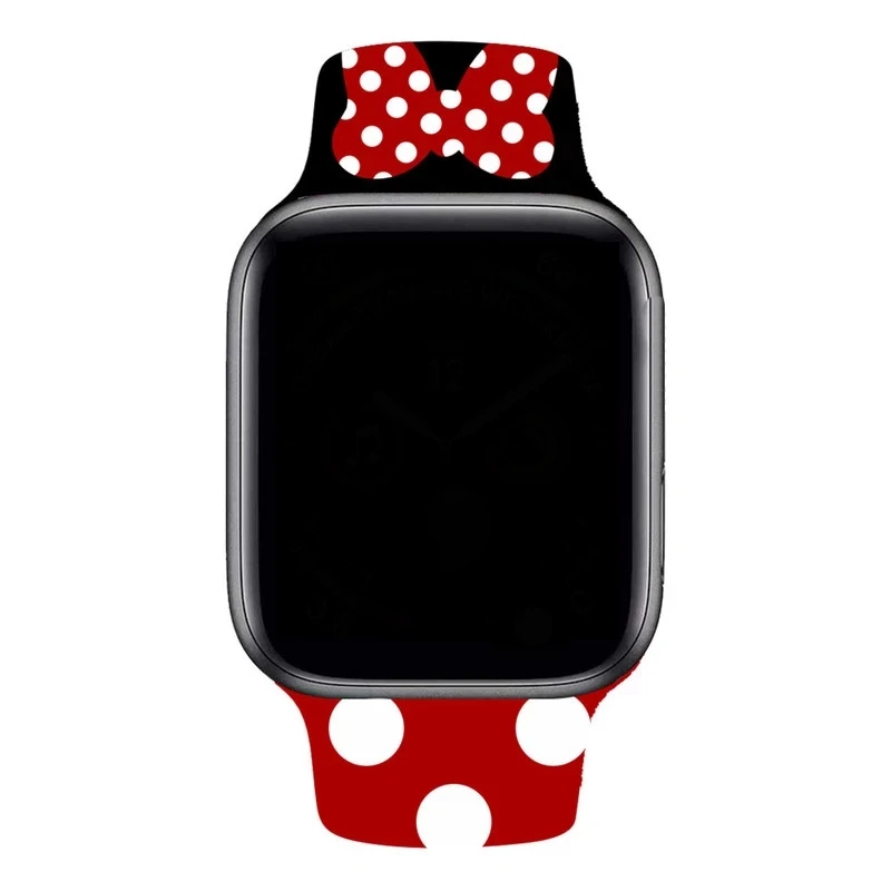 Silicone Band Case for Apple Watch 38mm 42mm 40mm 44mm Cartoon Mouse Printed Strap Iwatch Series 5 4 3 2 1 Wristbands | Наручные часы