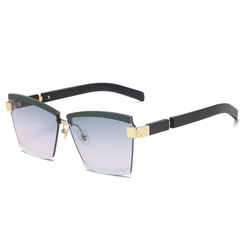 

Rimless Luxury Sunglasses Square Men Women Fashion Shades UV400 Vintage Glasses