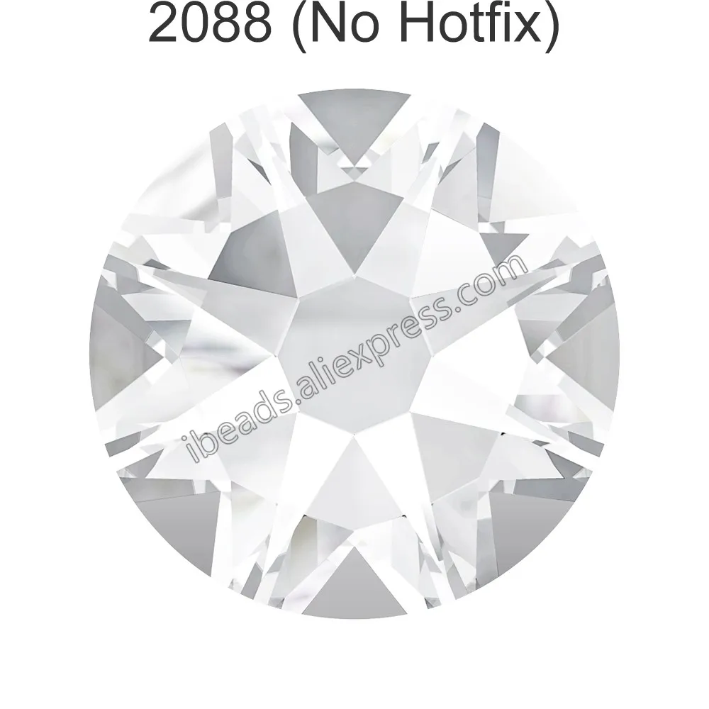Crystal 001 F 24 шт.) Оригинальные кристаллы Swarovski 2058 XILION 2088 XIRIUS Rose без горячей фиксации стразы с плоской задней частью для украшения ногтей - Цвет: Crystal 001 F