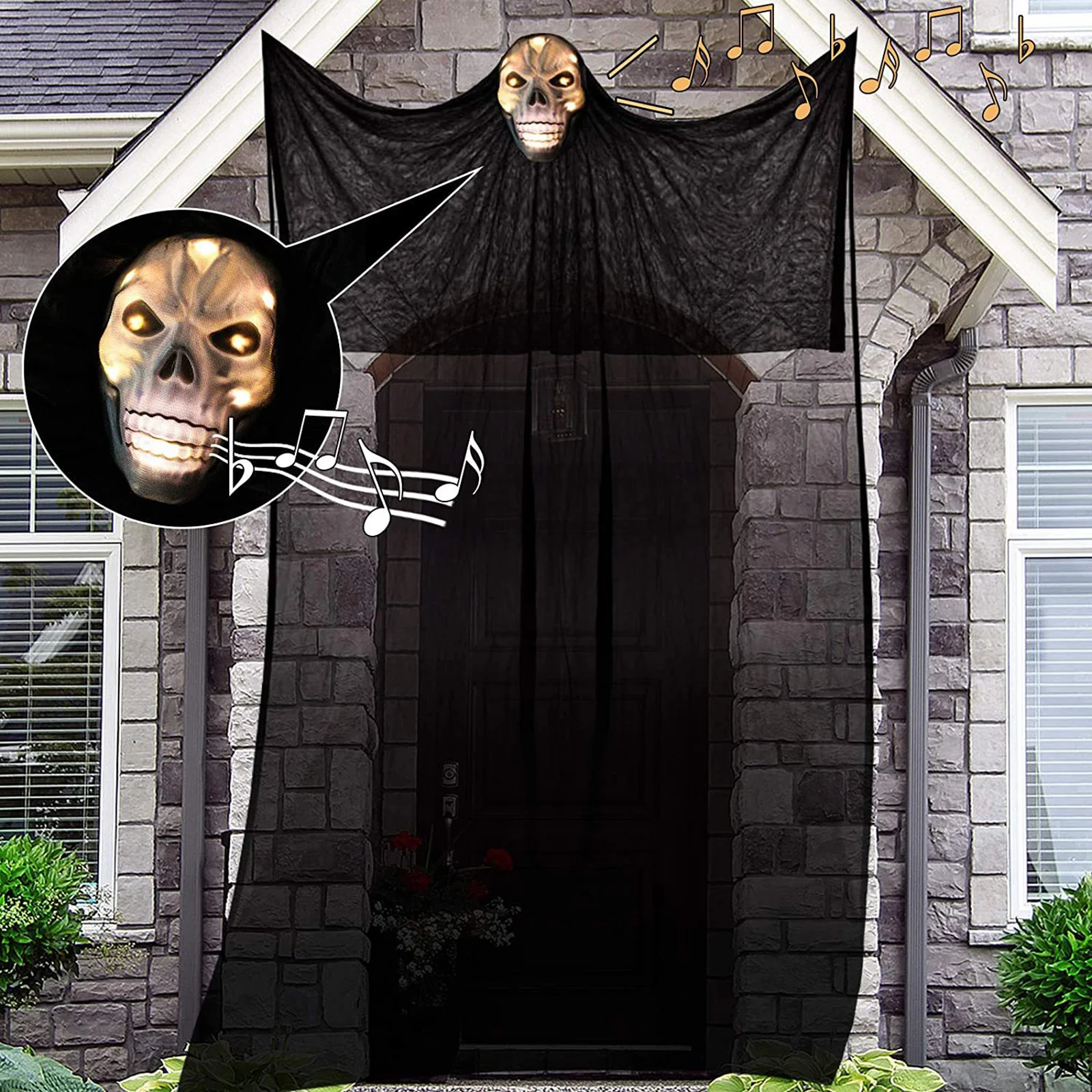 

Хэллоуин подвесной призрак светодиодный светильник кой Скелет Мрачный Жнец жуткий кричащий призрак декор для фотографий