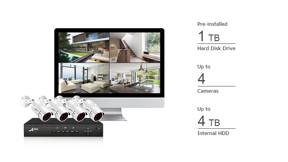 ANRAN CCTV камера система 4CH/8CH POE NVR комплект 48V ONVIF камера видеонаблюдения система HD IP Камера уличная система видеонаблюдения