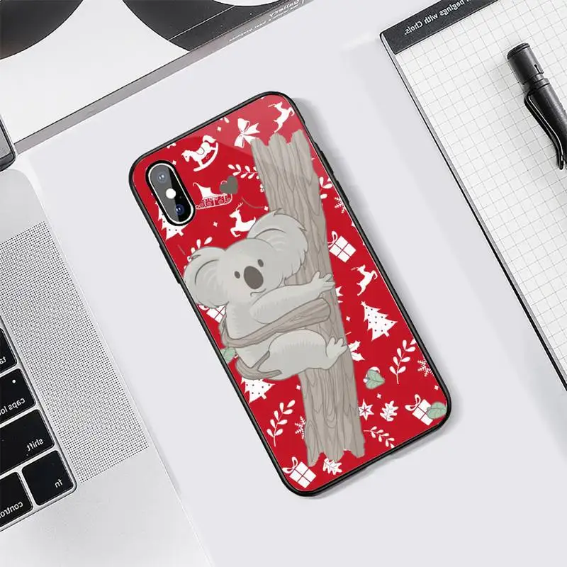 

Animal sleeping koala Phone Case Tempered glass For iphone 5C 6 6S 7 8 plus X XS XR 11 PRO MAX