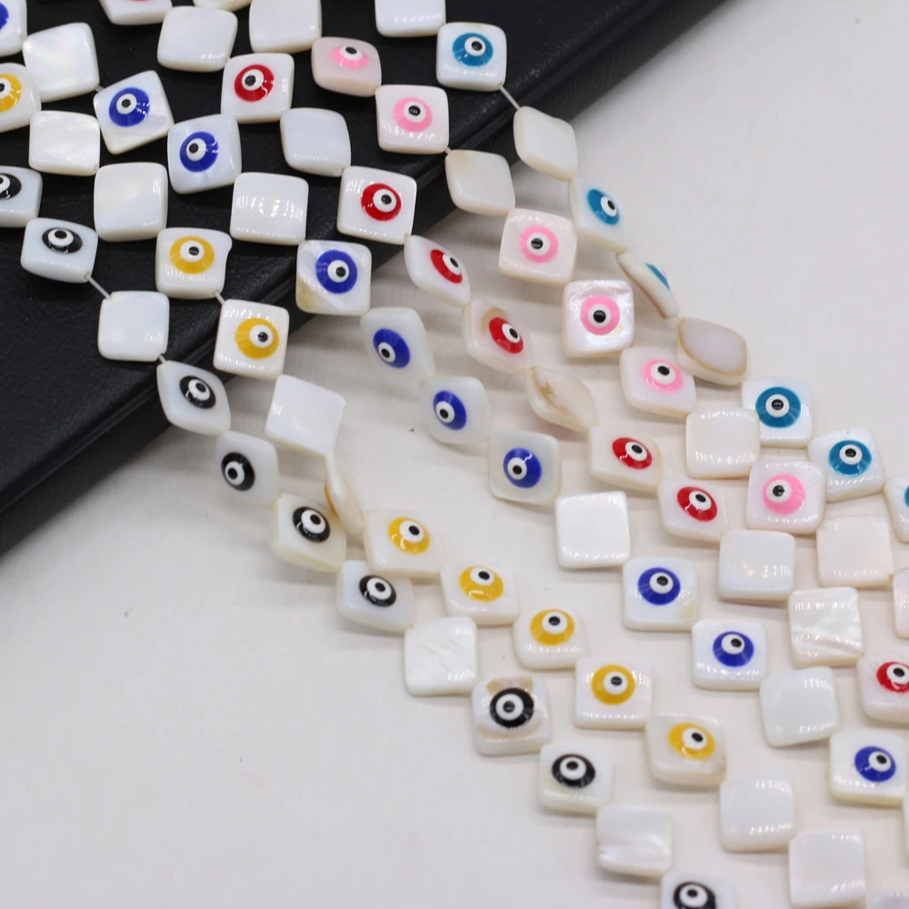 

Hot Selling Natural Shell Prismatic shape Eyes Beaded Boutique Pendant Making DIY Fashion Charm Necklace Bracelet Jewelry