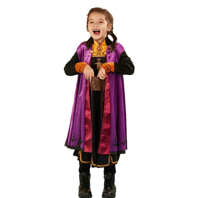 2020 г. Новое платье для девочек одежда комплект принцессы Эльзы и Анны