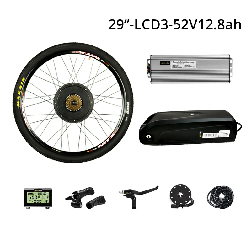 29inch 52v12.8ah 52v12. 8ah батарея для электровелосипеда с 48 в 1500 Вт комплект для переоборудования электрического велосипеда 52 В батарея 48 в Набор для электровелосипеда - Цвет: 29inch 52v12.8ah