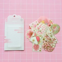 60 sheets pack golden foiled pink sakura washi paper decorative stickers label sticker