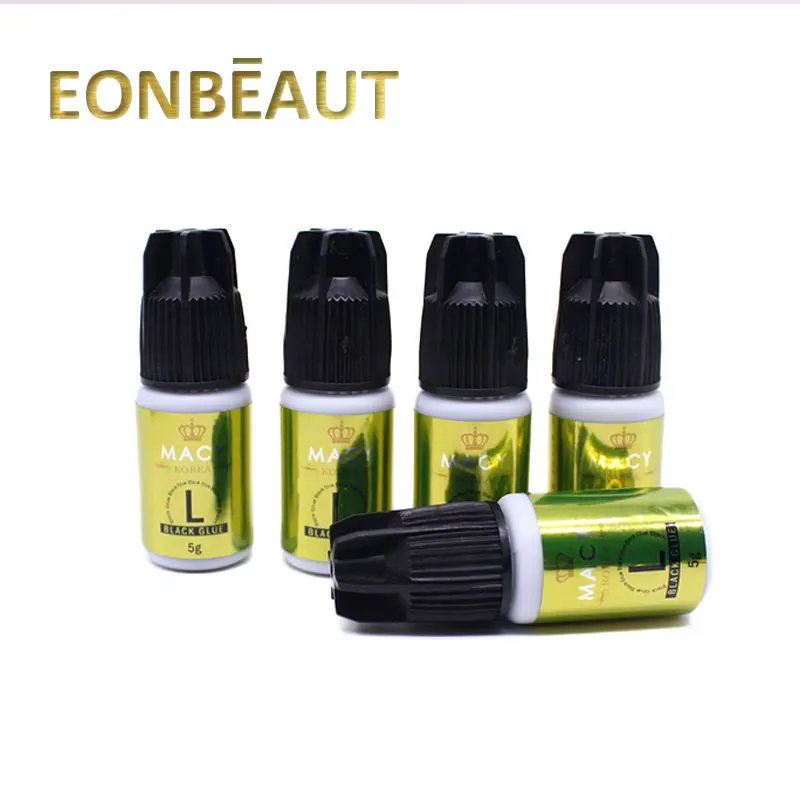5 бутылочек черный клей MACY Type L для наращивания ресниц мл корейский оригинальный