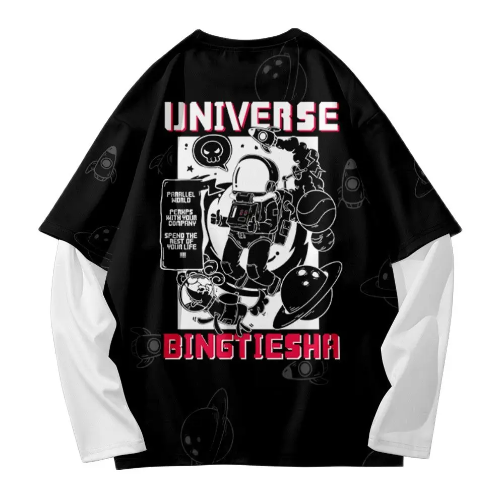 Футболка с длинным рукавом и принтом Космонавт | Мужская одежда