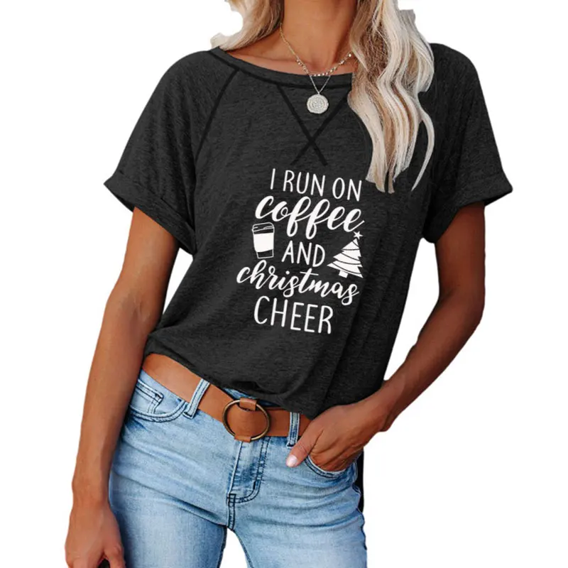 

Summer women's Christmas letter printed commemorative T-shirt creative birthday travel T-shirt with birthday party T-shirt