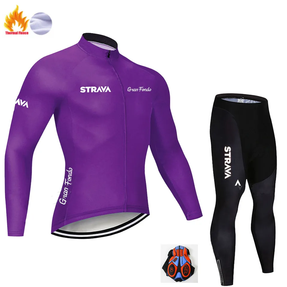 Winter Cycling Suit Зимняя Теплая Флисовая велосипедная майка Спортивная одежда для езды на велосипеде mtb Зимняя велосипедная одежда мужская Профессиональная командная велосипедная форма - Цвет: Winter Cycling Suit