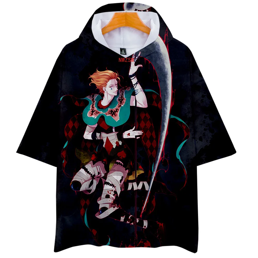 Anime Hunter X Hisoka 3D T Shirt Women Men Harajuku Short Sleeve Hooded Funny Tshirt Streetwear Hip Hop Cosplay Costume | Тематическая