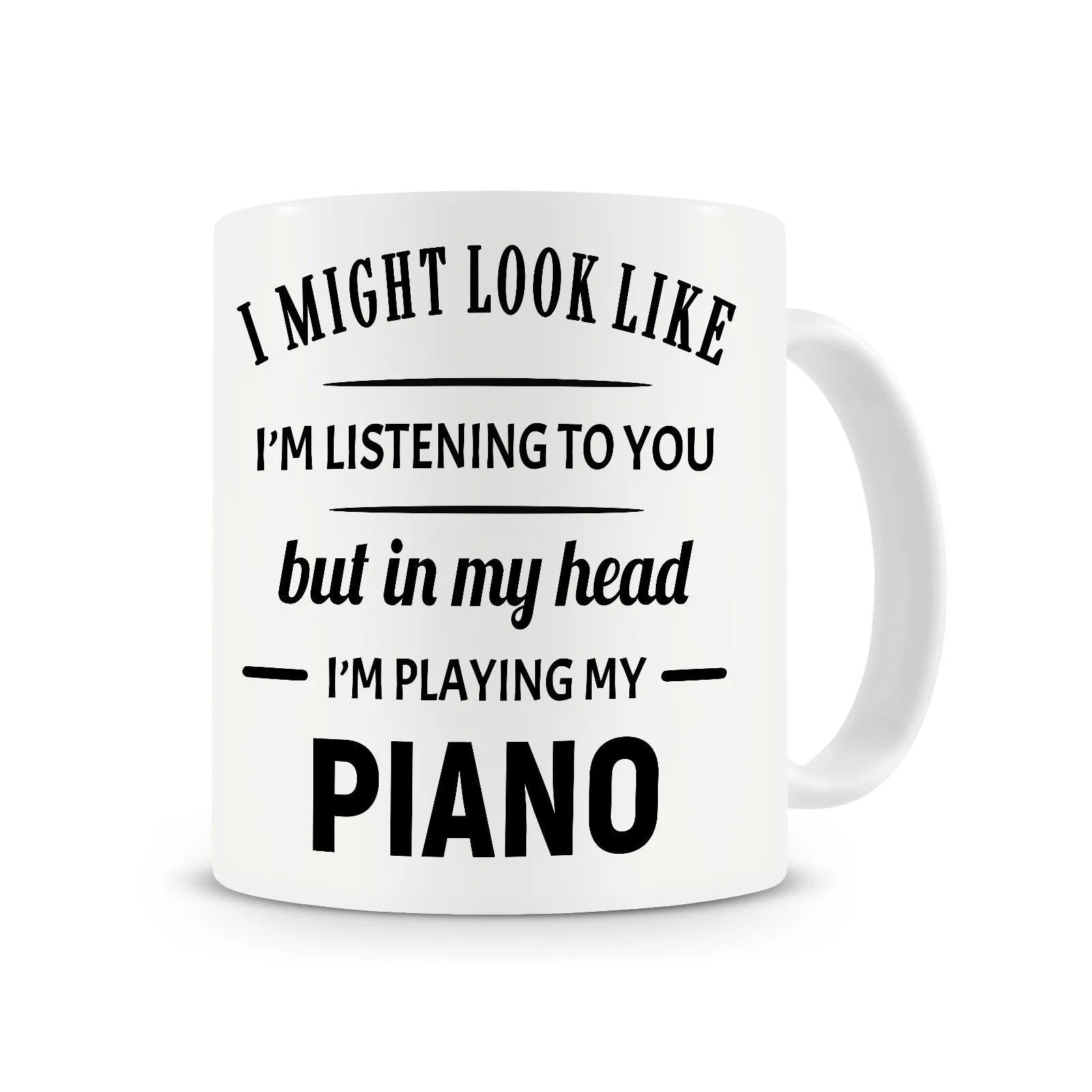 In My Head I'm Fishing/THE GYM /PIANO Mug Funny Coffee Fishing Gift Cup with Stirring Spoon Gifts | Дом и сад