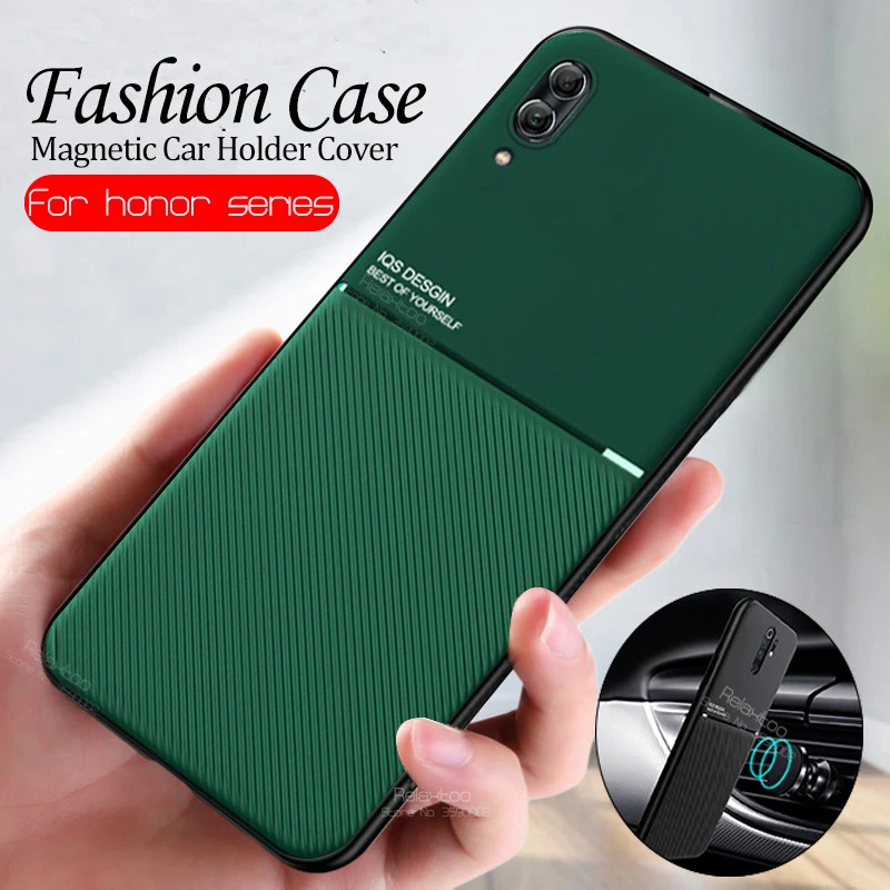 Матовый чехол с кожаной текстурой для huawei honor 10 lite light 10i 9x20s 8x8s 8a 20 pro магнитный