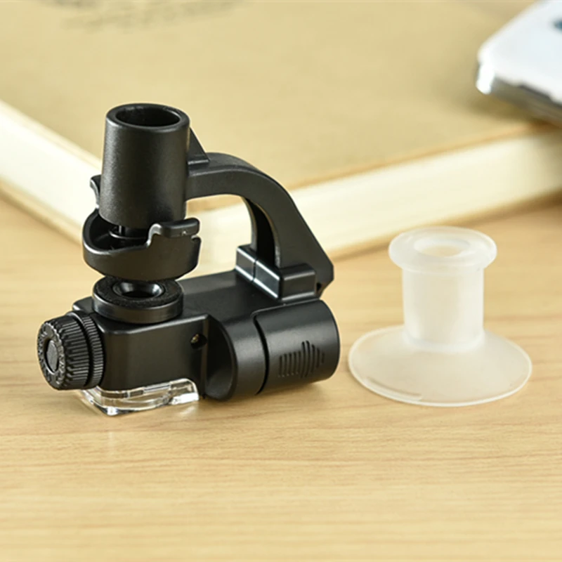 Высокая мощность Лупа с фиолетовым лампы и 90x Портативный микроскоп Ювелирные