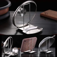 stainless steel pot lid rack detachable pan cover shelf kitchen multifunctional spatula holder spoon stand accessories