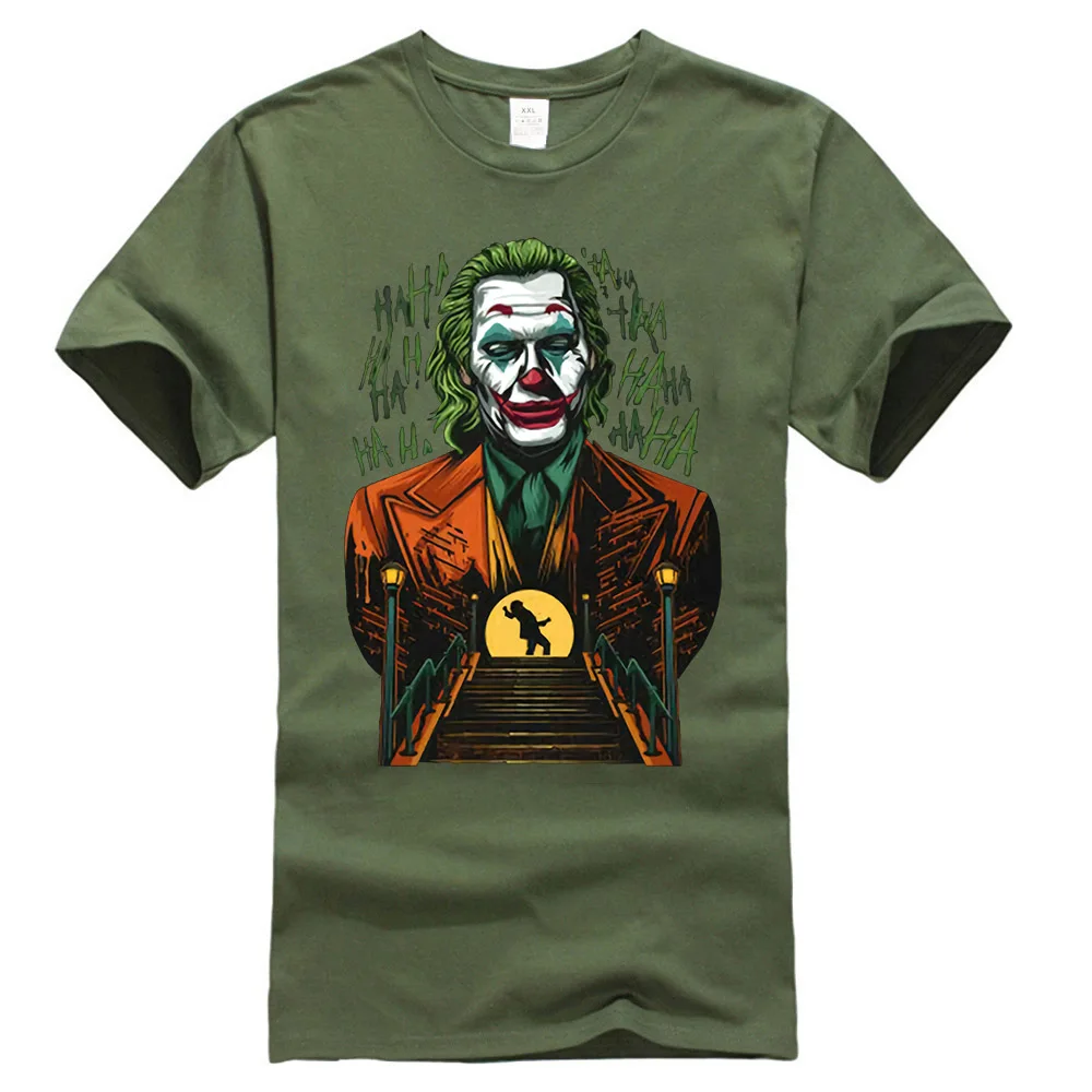 Армейский зеленый Reborn Clown Arthur Fleck Joaquin Phoenix Can You Call Me Joker черная футболка с фигуркой - Цвет: Армейский зеленый