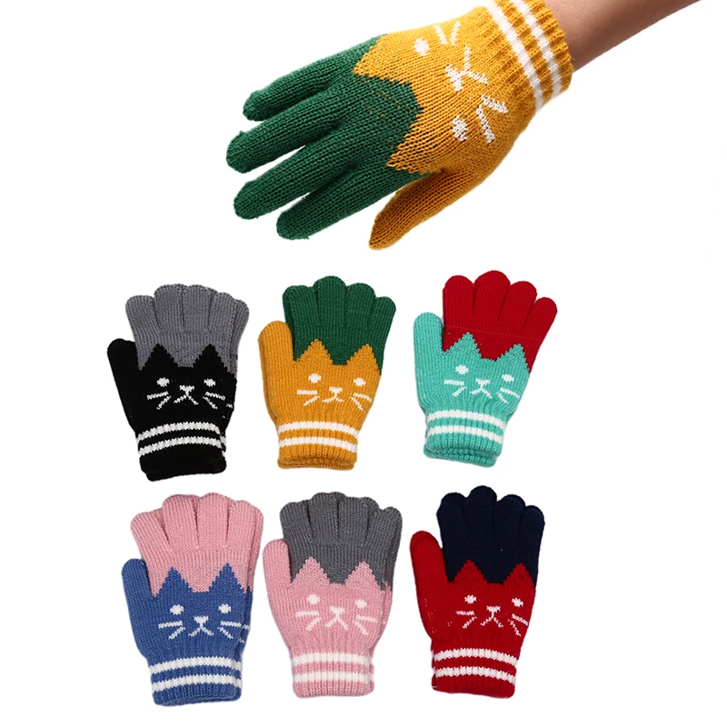 

1Pair Child Kids Winter Warm Thick Gloves Mittens Imitation Cashmere Gloves