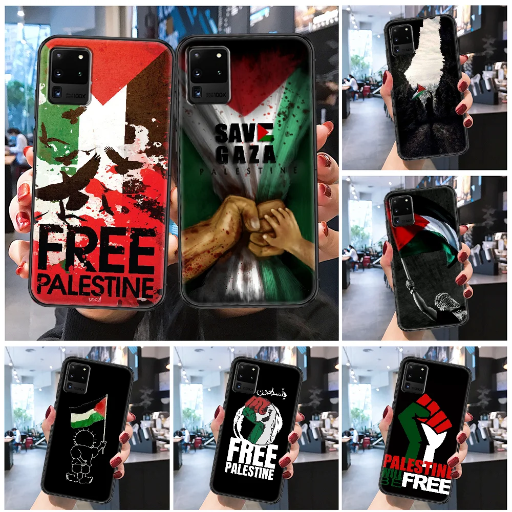Чехол для телефона с флагом Палестины для Samsung Galaxy Note 4 8 9 10 20 S8 S9 S10 S10E S20 Plus UITRA Ultra Frosted черный силикон.