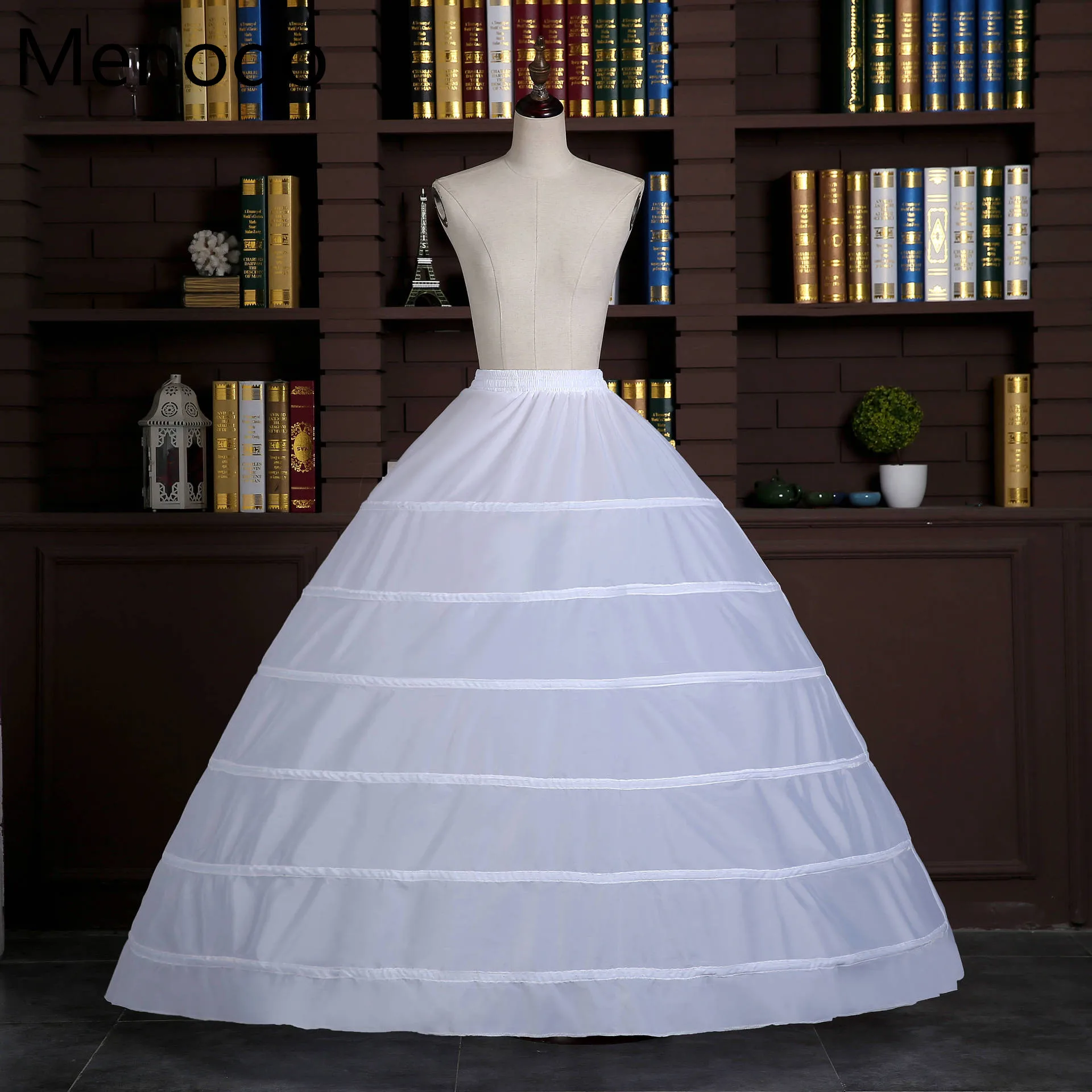 

Регулируемый Белый подъюбник на 6 обручей, бальное платье из кринолина, Свадебный подъюбник, свадебные платья, аксессуары