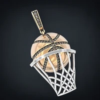 austrian rhinestone inlaid basketball pendant necklace mens necklace fashion watch metal hip hop jewelry accessories party gift
