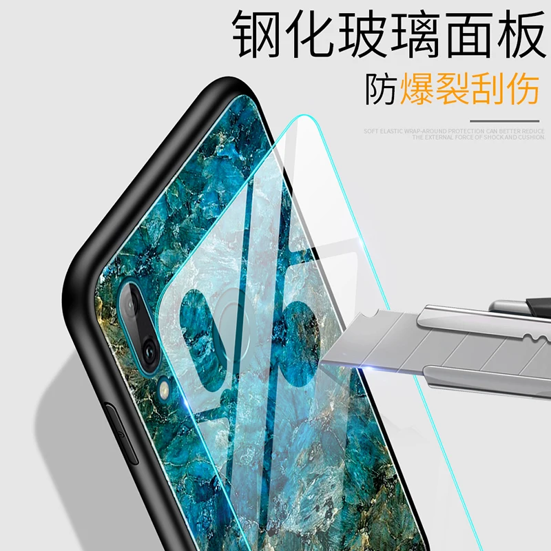 Цветной глянцевый чехол из закаленного стекла для Xiaomi Redmi Note 8 защитный Pro