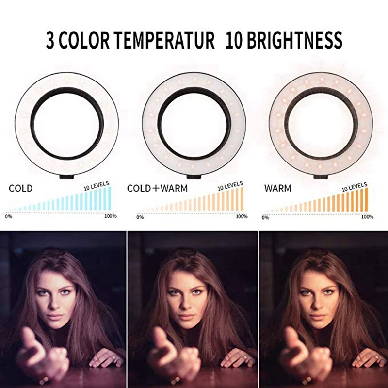 Светодиодный кольцевой светильник с осьминогом Портативный Гибкий штатив