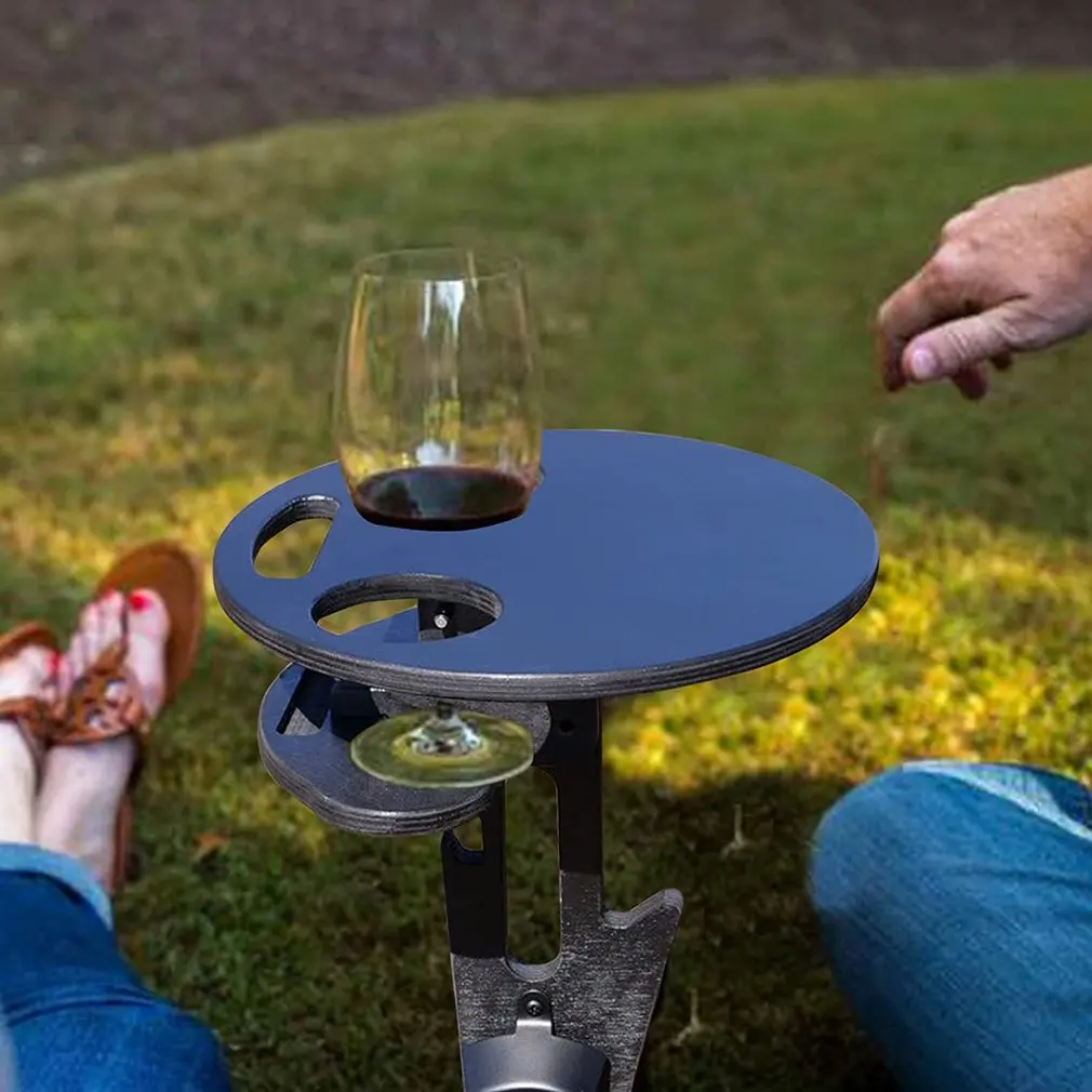 

Outdoor Wine Table Mini Wooden Round Portable Foldable Desktop Easy Carry Desk Furniture Party Travel Picnic Folding Low Tables
