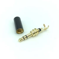 10 pcs copper gold plated 18 3 5mm male mini jack plug soldering 3 pole plug repair headphone cable solder