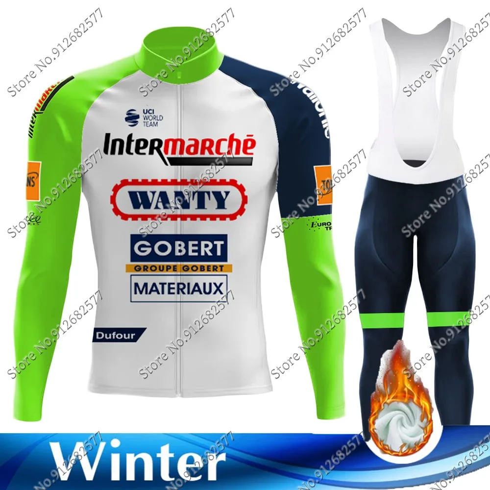 

Winter Wanty Team 2022 Cycling Jersey Set Clothing Suit Mens Long Sleeve MTB Bike Road Pants Bib Ropa Ciclismo Maillot