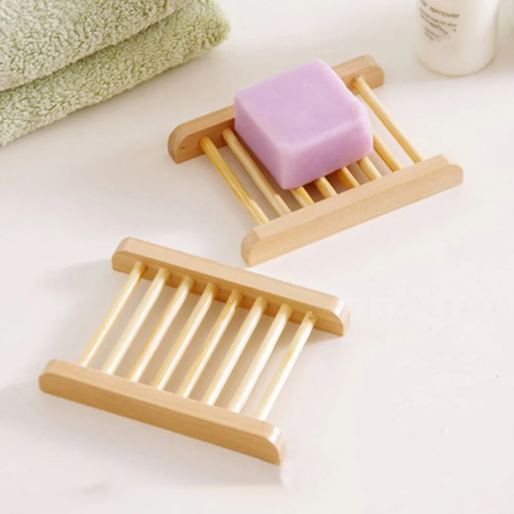 

5 PCS Portable Soap Dishes Natural Wood Soap Tray Holder Dish Storage Bath Shower Plate Home Bathroom Wash Soap Holder Organizer